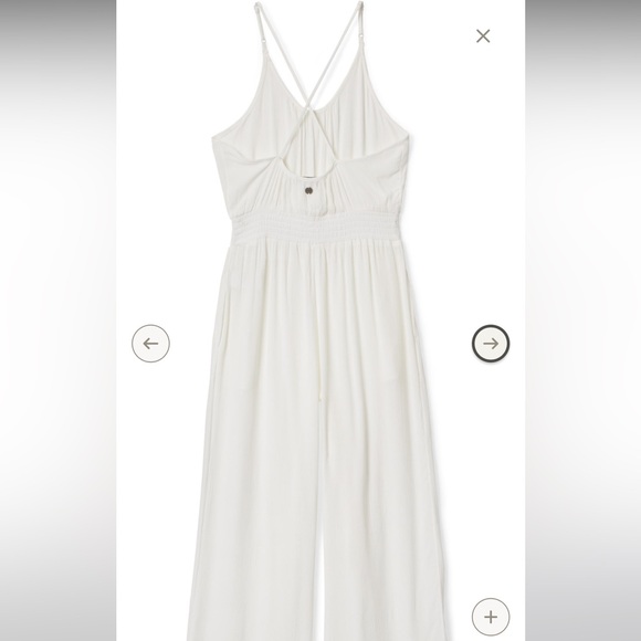 prAna Fernie Wide Leg Jumpsuit WHITE – TENCEL™ Modal | Size XL - Picture 5 of 9